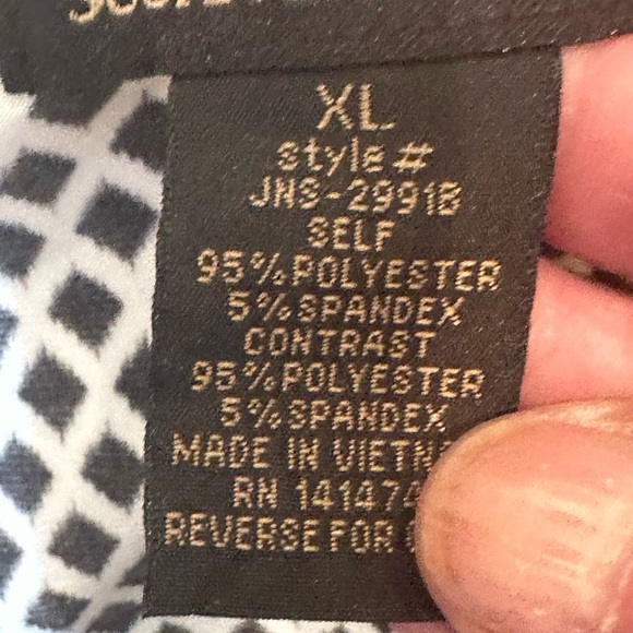 Susan Lawrence women’s black & white stretch tunic size XL - Picture 7 of 12